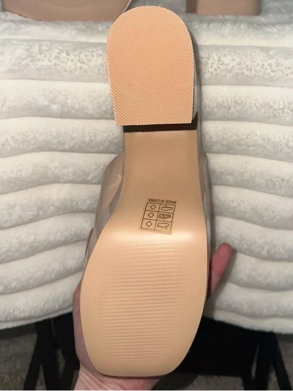 Public Desire Platform Mule Heels Nude | Size 9 | Chunky Block Heel | NWT (ASOS)